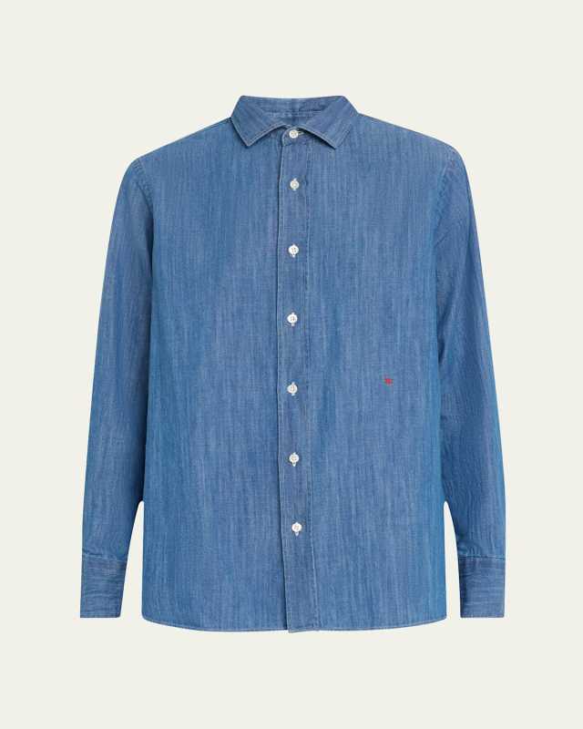 Button-Down Cotton Denim Shirt